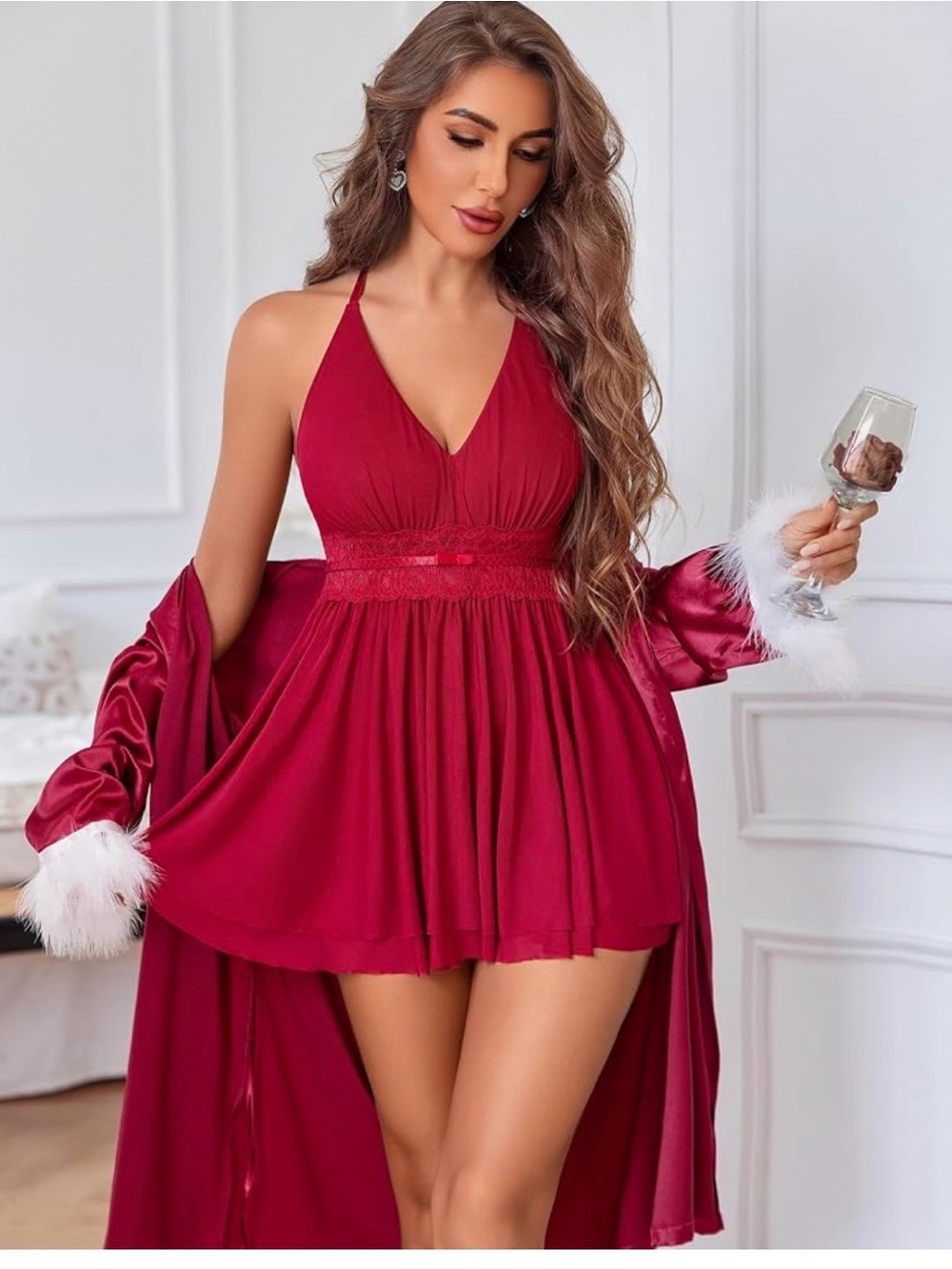NWT Avidlove Mesh Lingerie Set Boudoir Outfits Women's Lingerie Lace Babydoll XL